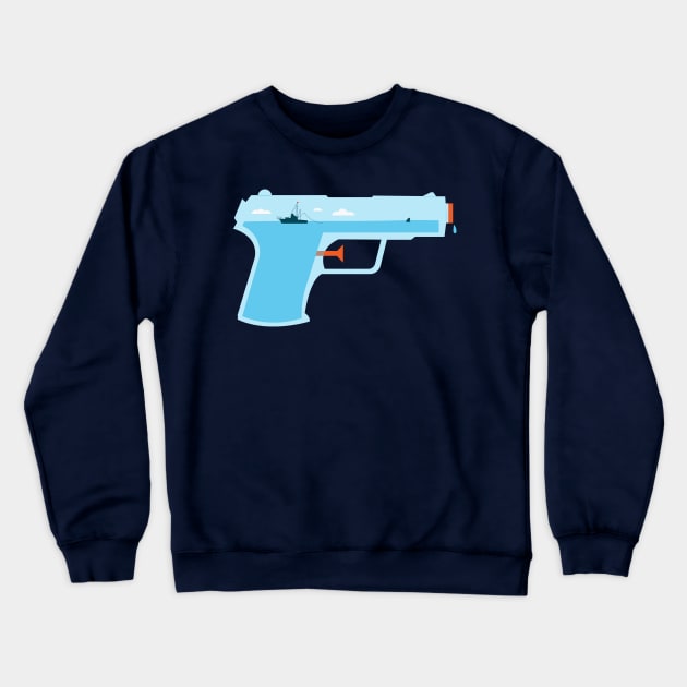 Water Gun Crewneck Sweatshirt by ryderdoty